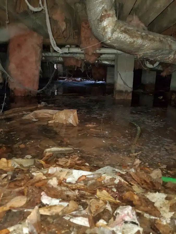 Crawl space flood assessment for Commercial Water Damage Restoration in Chardon